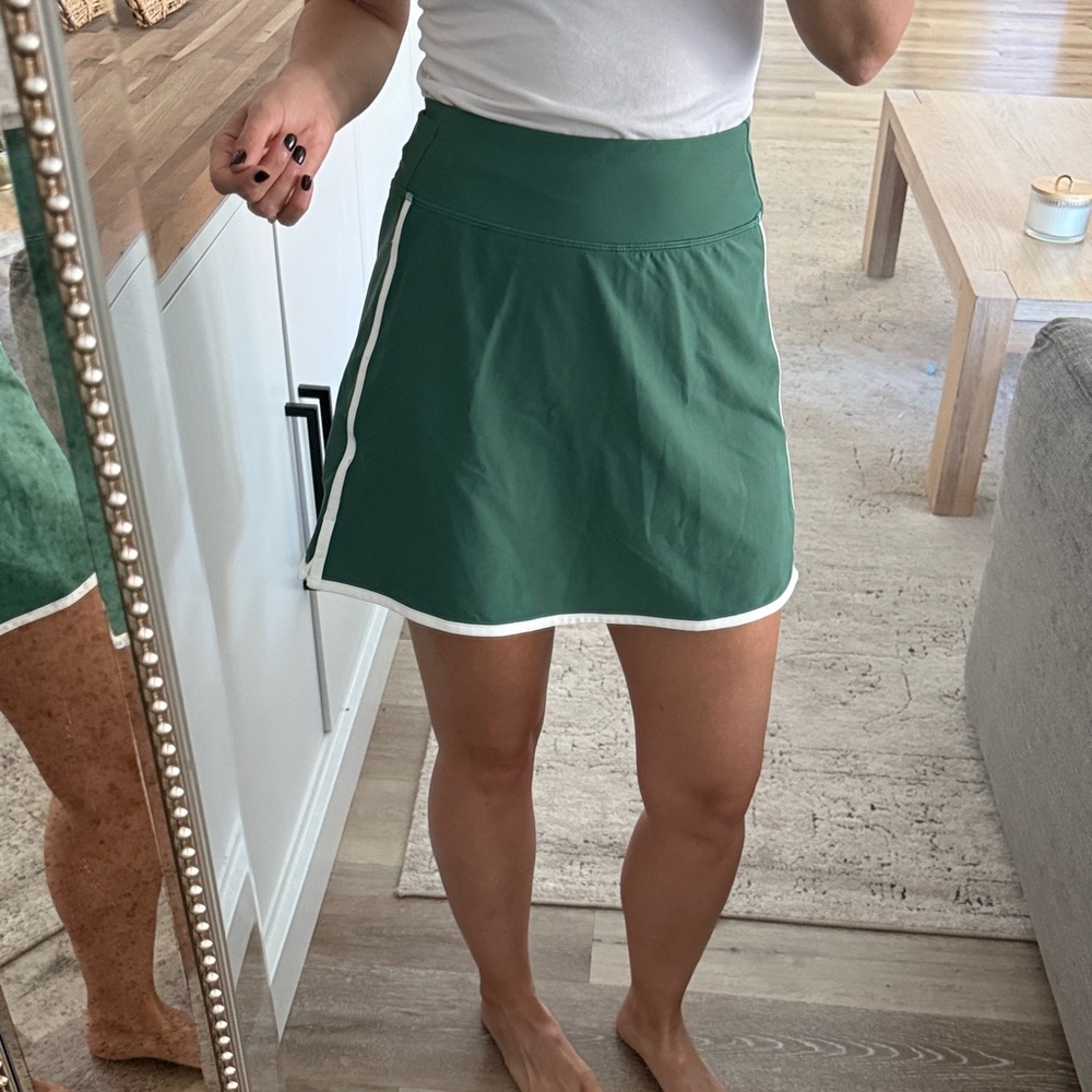Old Navy Green Mini Skirt with White Accents
